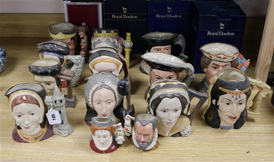 Fourteen Doulton character jugs